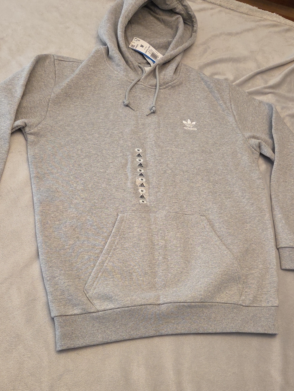 Classic Adidas Trefoil Hoodie, Size M, Grey